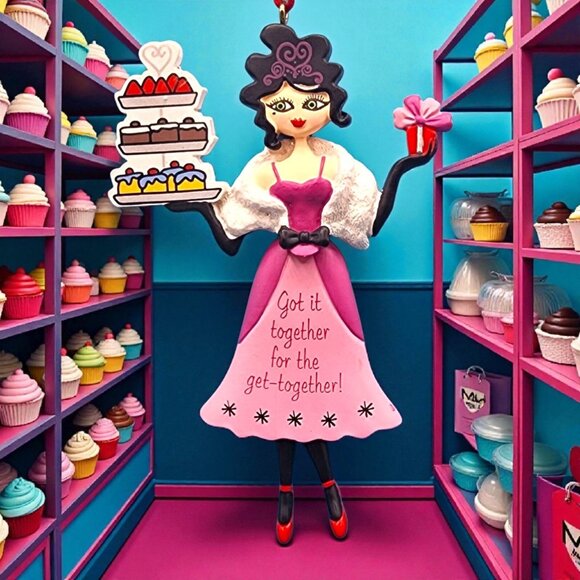 Rare 2009 Hallmark Diva Ornament Got It Together for the Get-Together - Picture 1 of 12